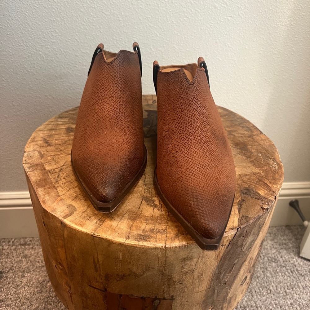 Free People Brown Textured Wedge Mules - Picture 4 of 7